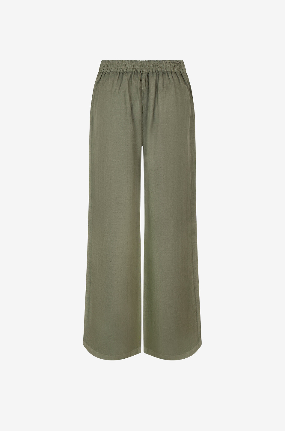 120% LINO Hose mit weitem Bein aus Leinen Damen KHAKI 2