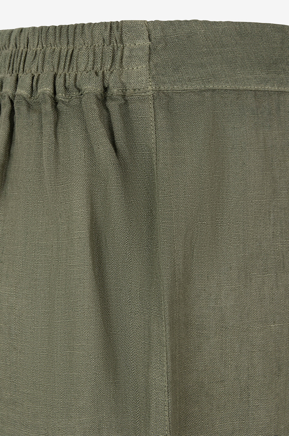 120% LINO Hose mit weitem Bein aus Leinen Damen KHAKI 3