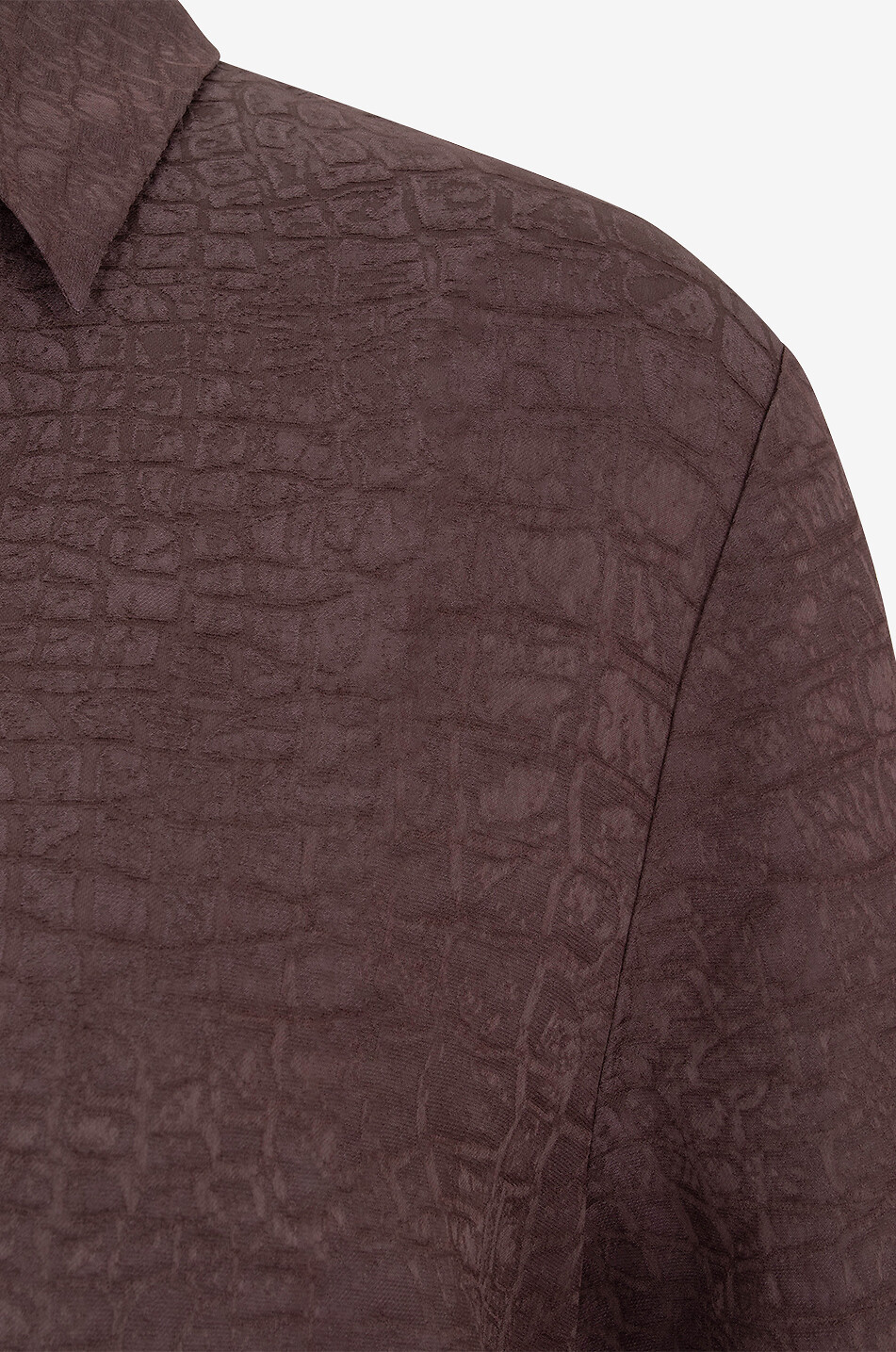 JACQUEMUS Geschlitztes Kroko-Jacquard-Hemd La chemise Notte Damen BRAUN 3