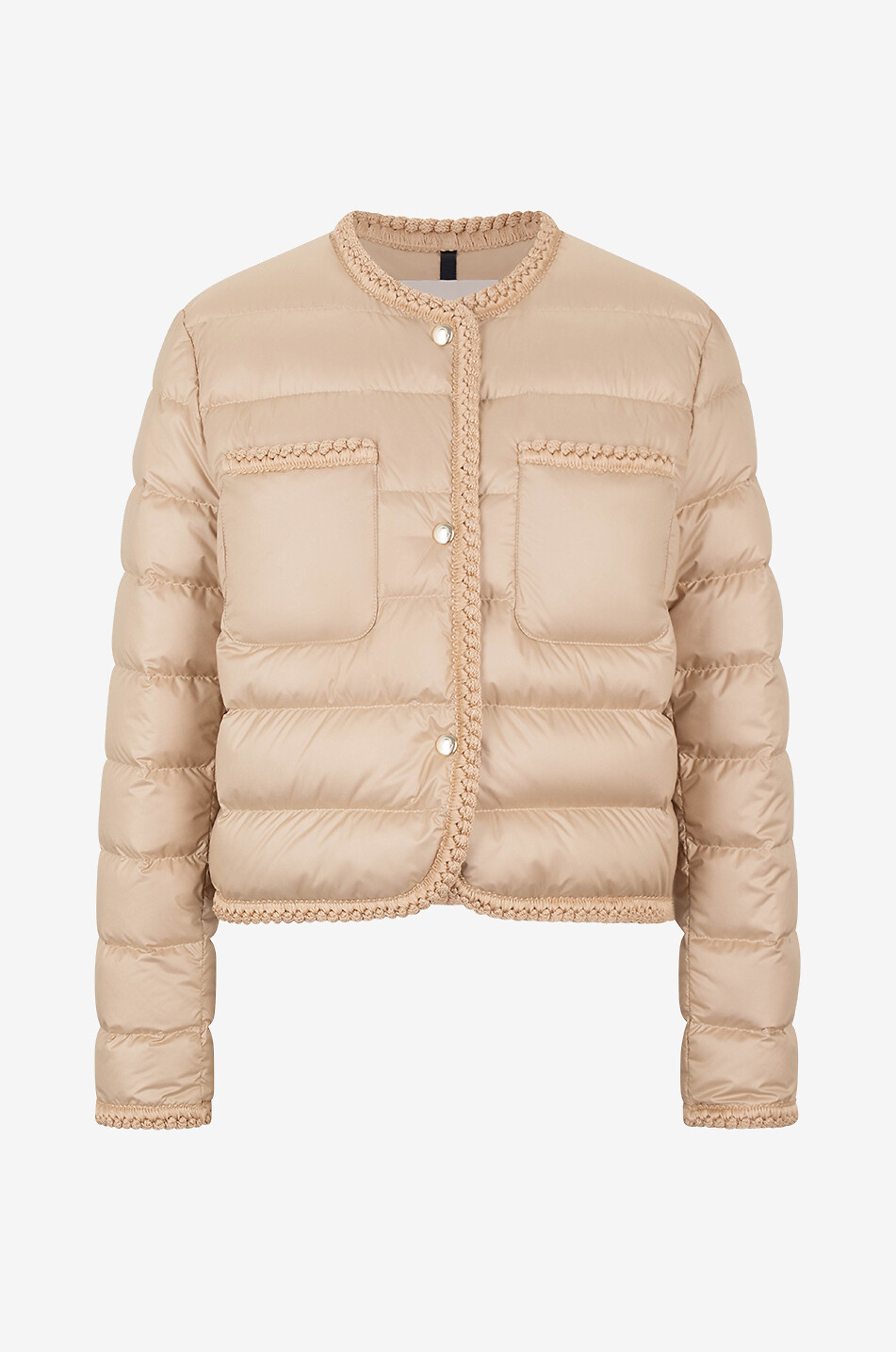 MONCLER Kurze Daunenjacke mit Flechtborten Gencay Damen BEIGE 1