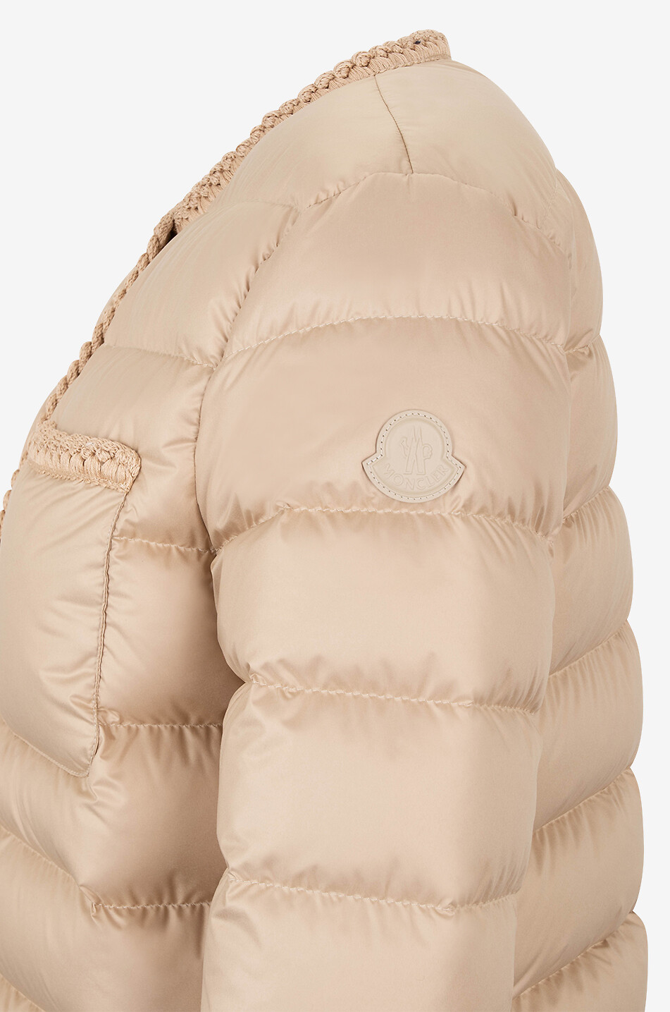 MONCLER Kurze Daunenjacke mit Flechtborten Gencay Damen BEIGE 3