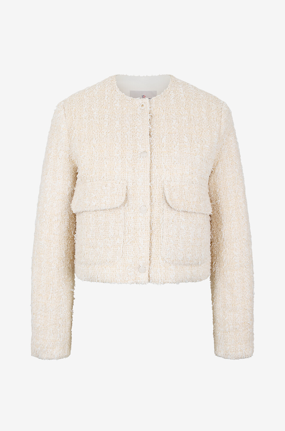 MONCLER Dauphin lightweight short tweed down jacket Women WHITE 1
