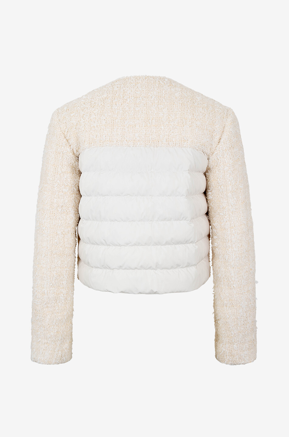 MONCLER Dauphin lightweight short tweed down jacket Women WHITE 2