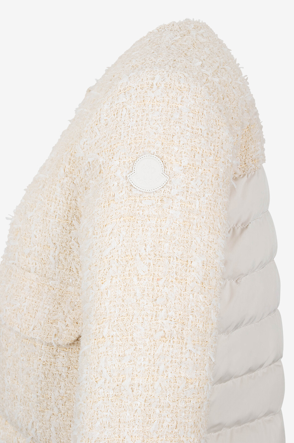 MONCLER Dauphin lightweight short tweed down jacket Women WHITE 3