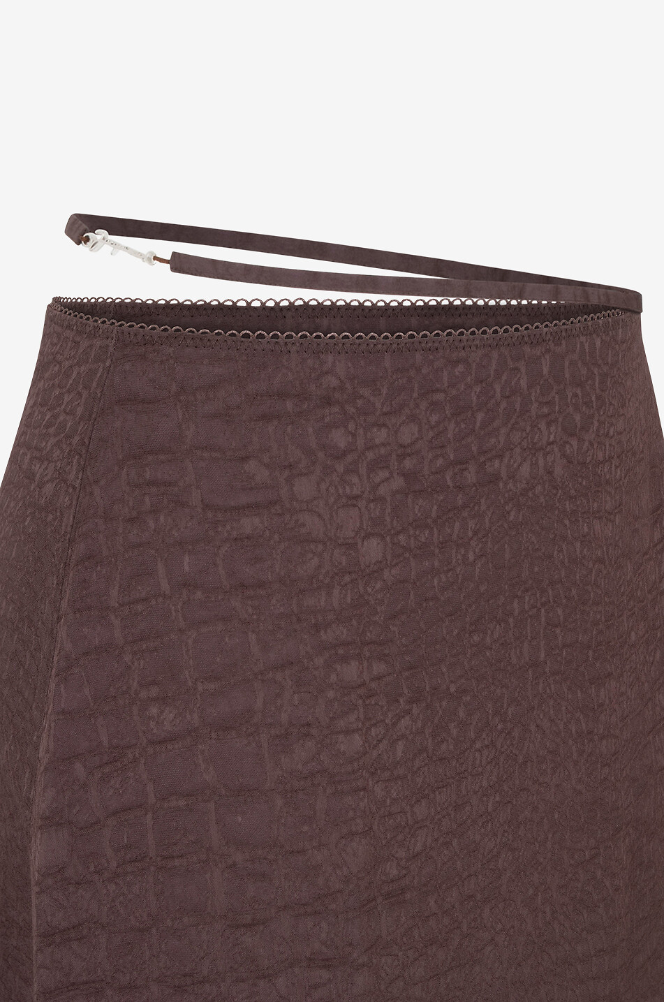 JACQUEMUS Jupe midi en jacquard croco La jupe Notte Femme MARRON 3