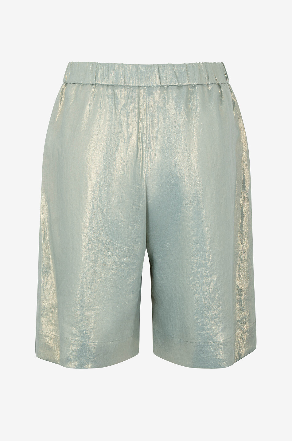 PANICALE Bermuda en lin chatoyant Femme VERT MOYEN 2