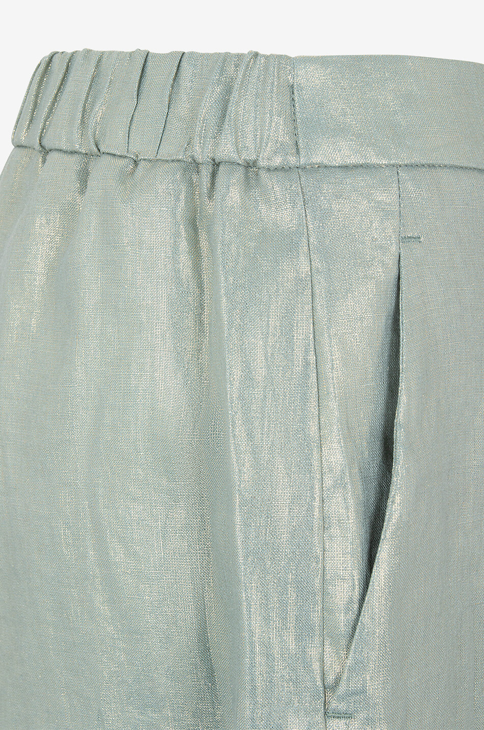 PANICALE Bermuda en lin chatoyant Femme VERT MOYEN 3