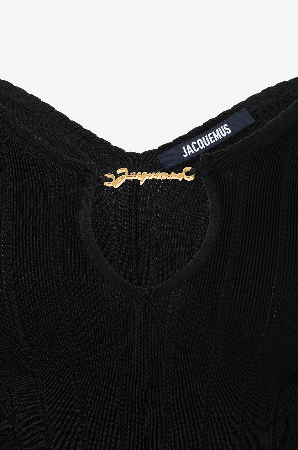 JACQUEMUS Pull à col V finement côtelé Le haut Pralu Femme NOIR 3