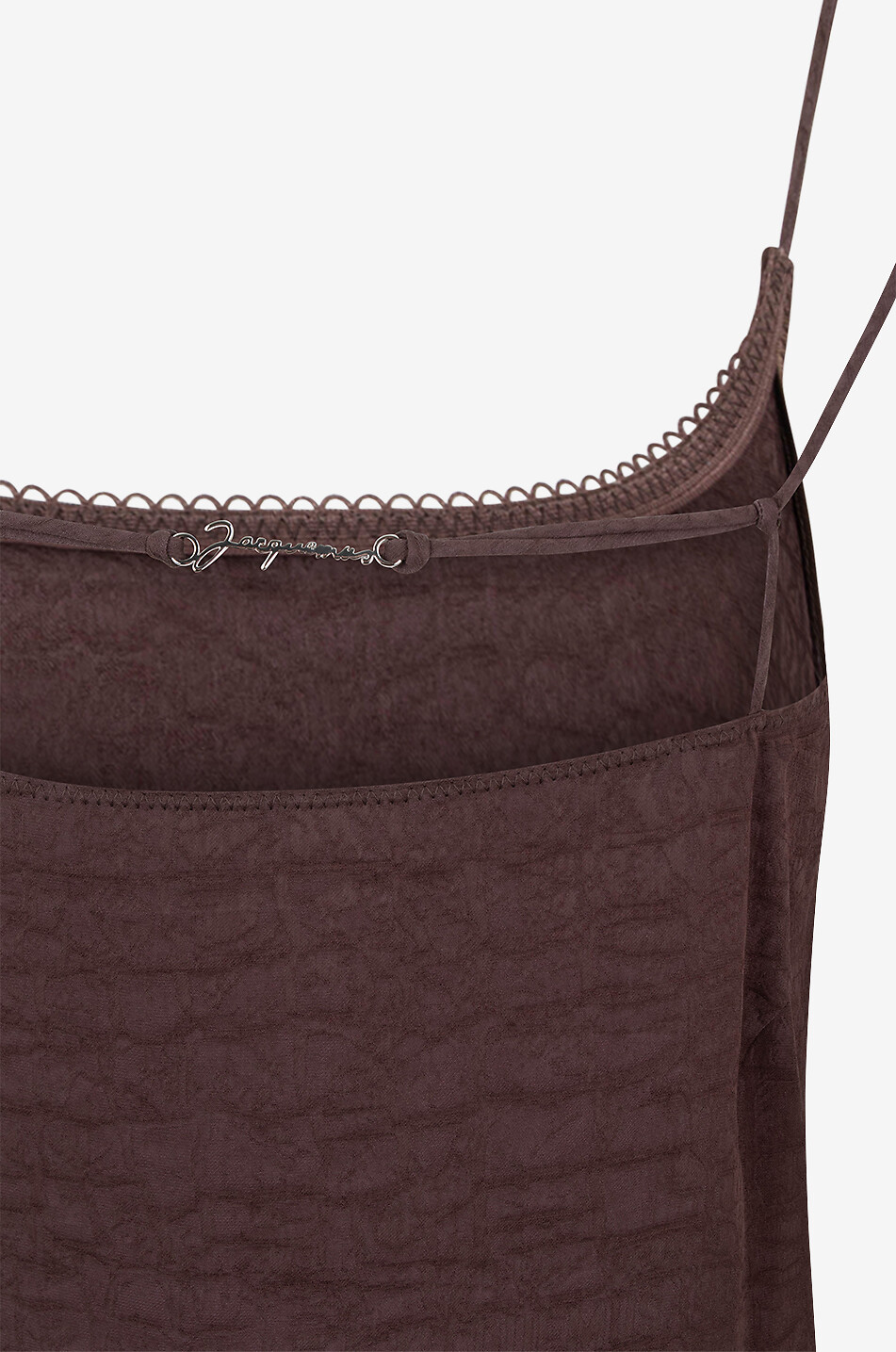 JACQUEMUS La robe Notte midi strappy dress in croc jacquard Women BROWN 3