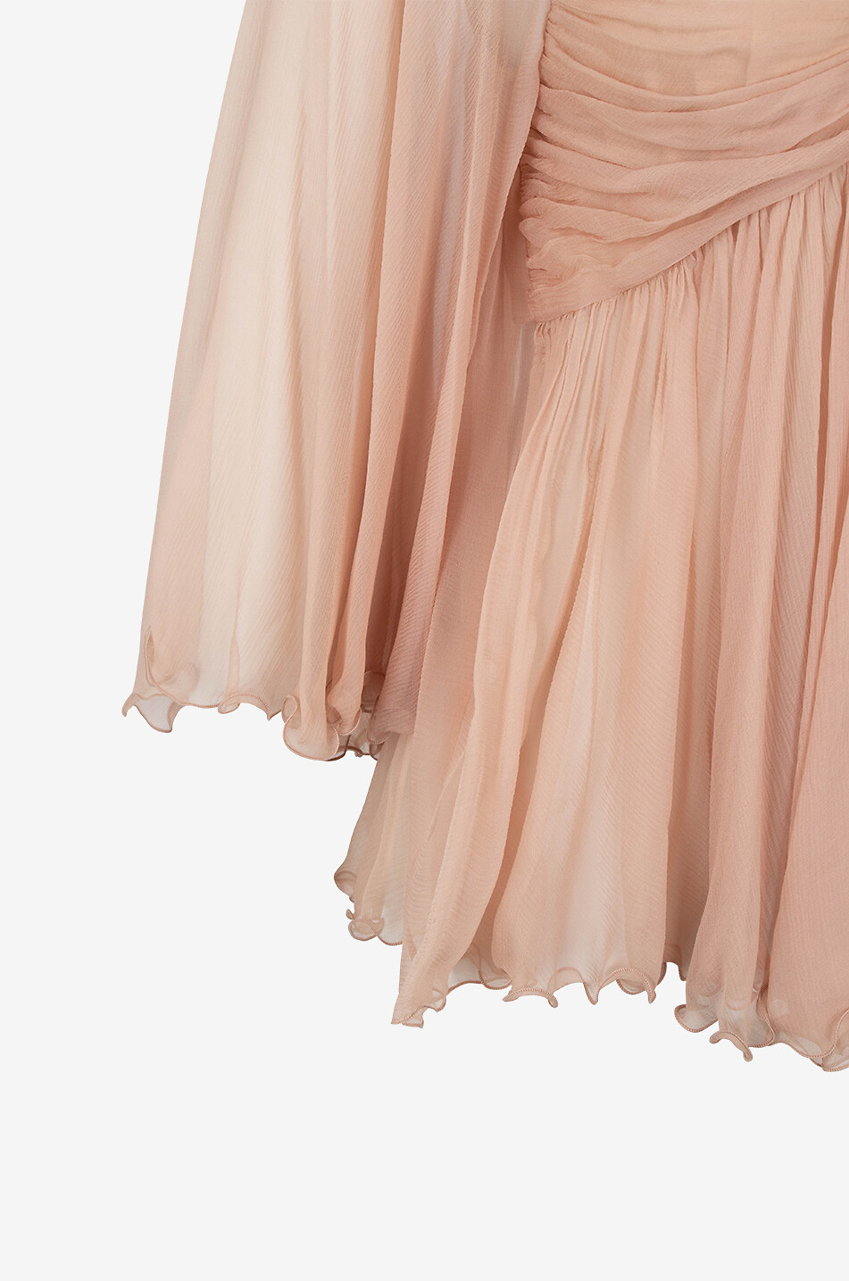 CHLOE Silk chiffon pleated top Women LIGHT ORANGE 3