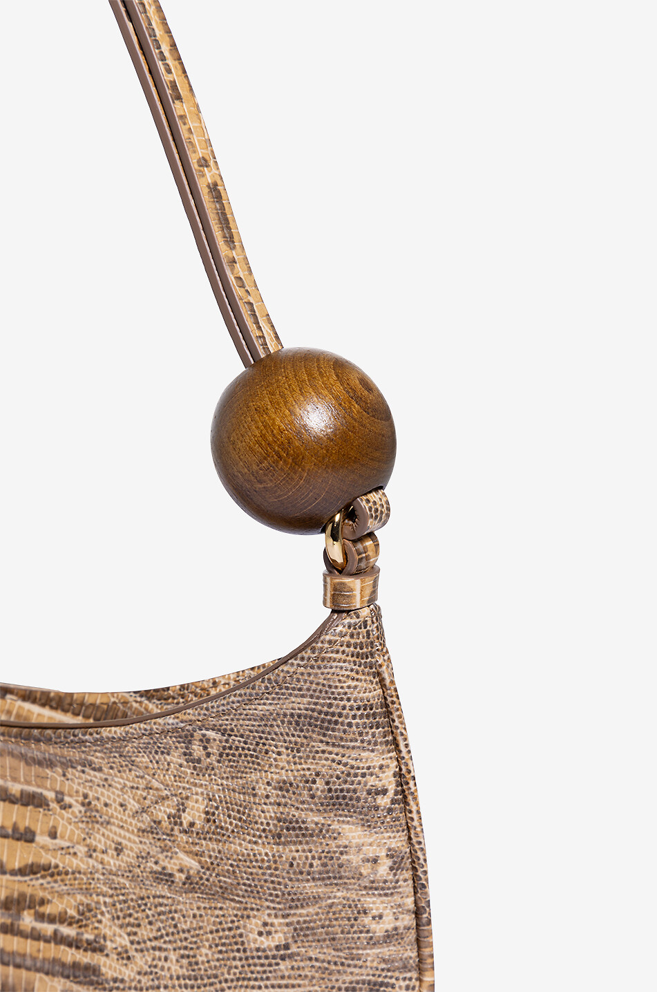 JACQUEMUS Le Bisou Perle lizard effect leather shoulder bag Women BEIGE 9