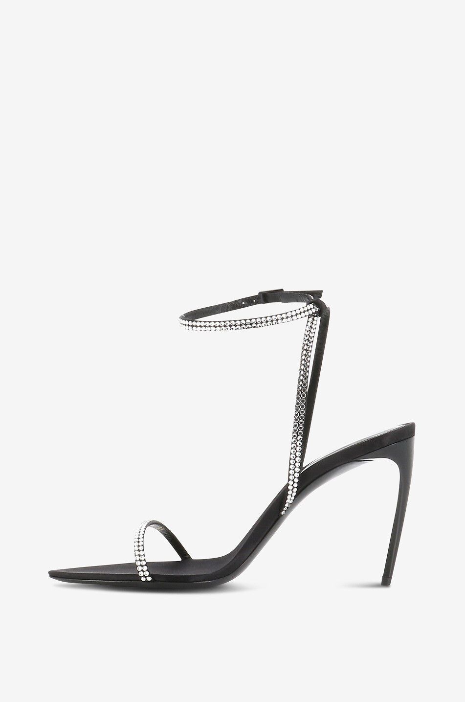SAINT LAURENT PARIS Absatzsandalen aus Satin und Strass Georgia 90 Damen SCHWARZ 3