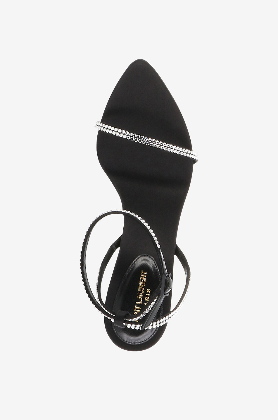 SAINT LAURENT PARIS Absatzsandalen aus Satin und Strass Georgia 90 Damen SCHWARZ 5