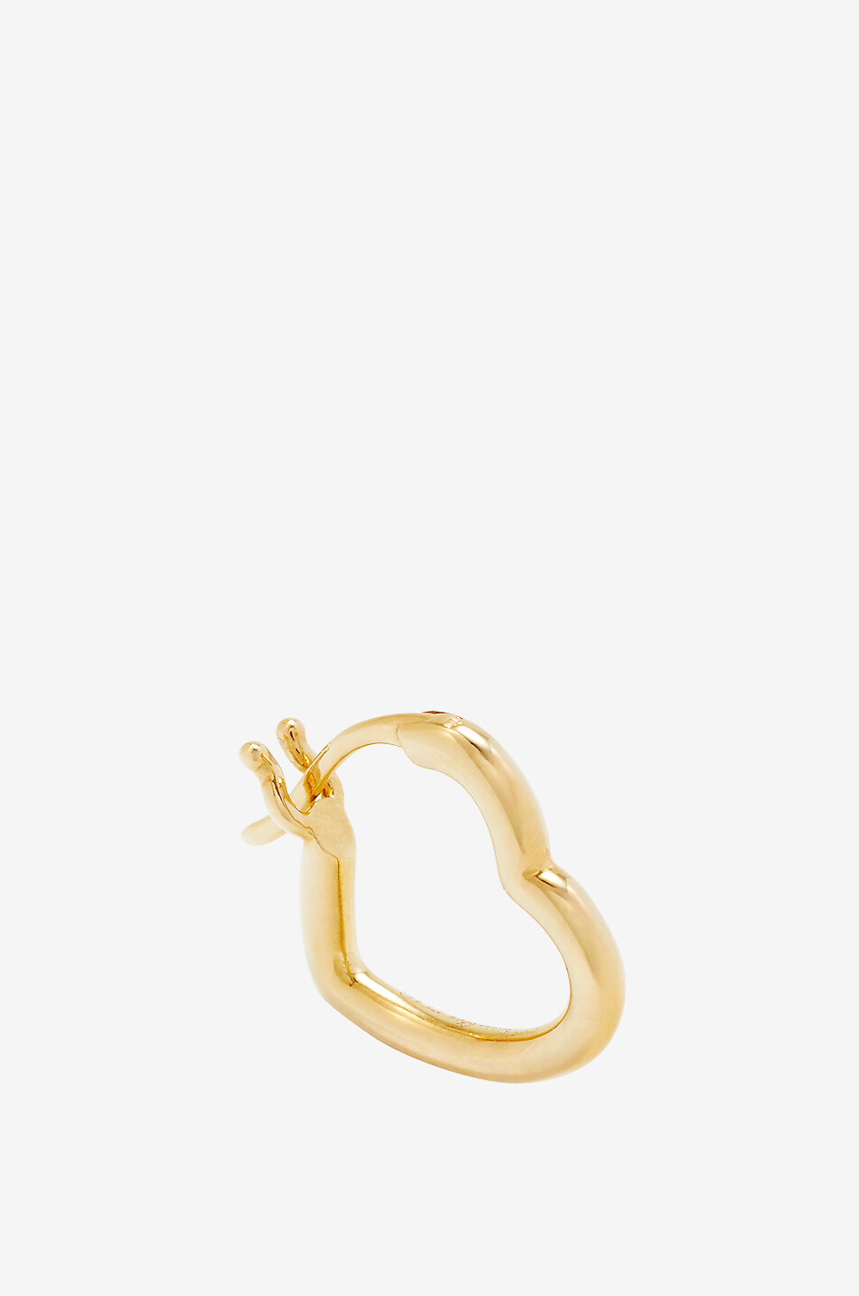 Mini Coeur single yellow gold hoop earring