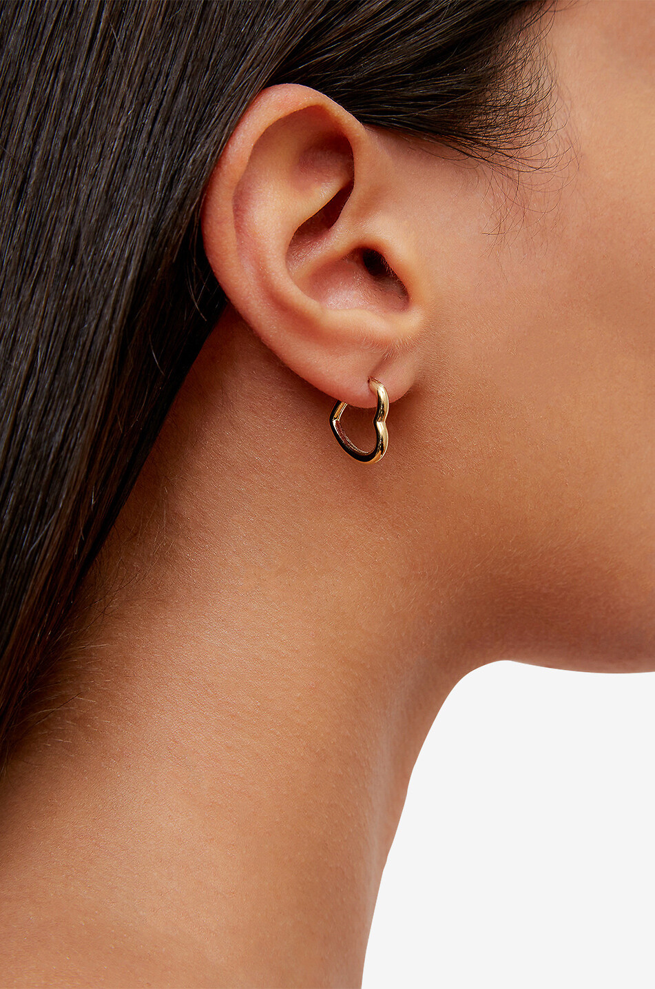 YVONNE LEON Mini Coeur single yellow gold hoop earring Women GOLDEN 3