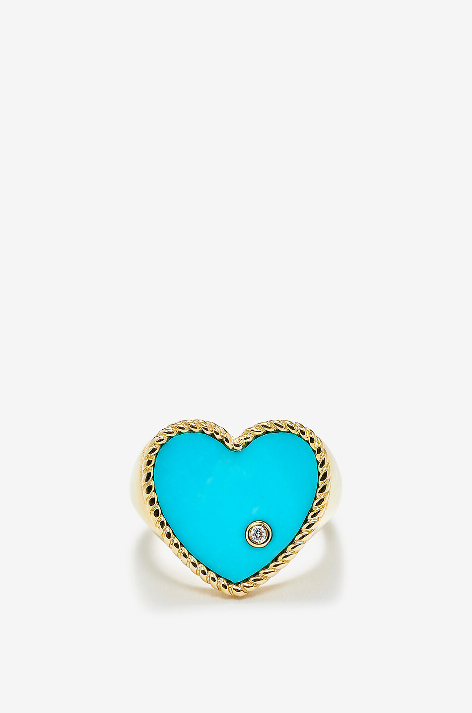 YVONNE LEON Coeur yellow gold and diamond signet ring with stone Women BLUE 1