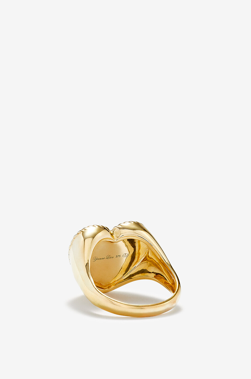YVONNE LEON Coeur yellow gold and diamond signet ring with stone Women BLUE 2