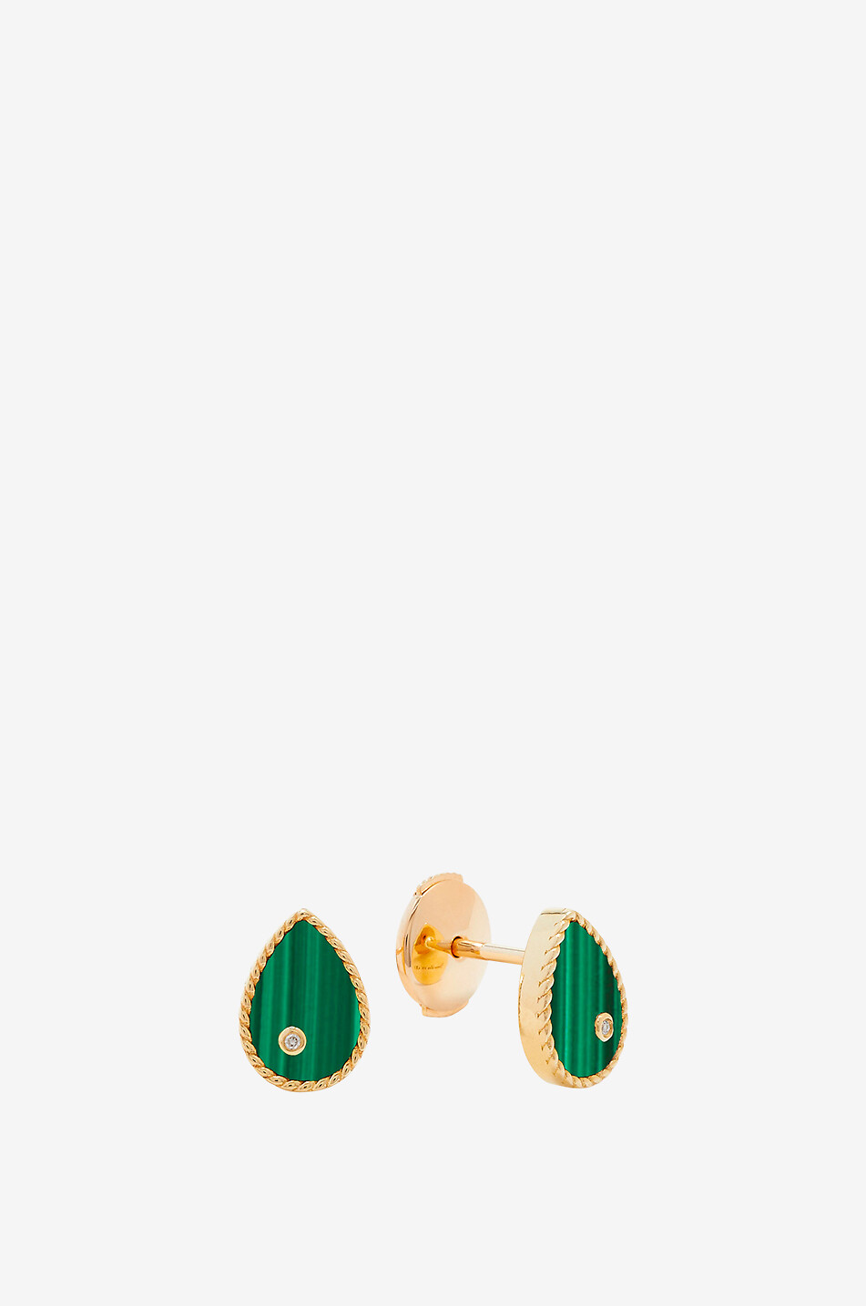 YVONNE LEON Baby Poire yellow gold and diamond earstuds Women GREEN 1