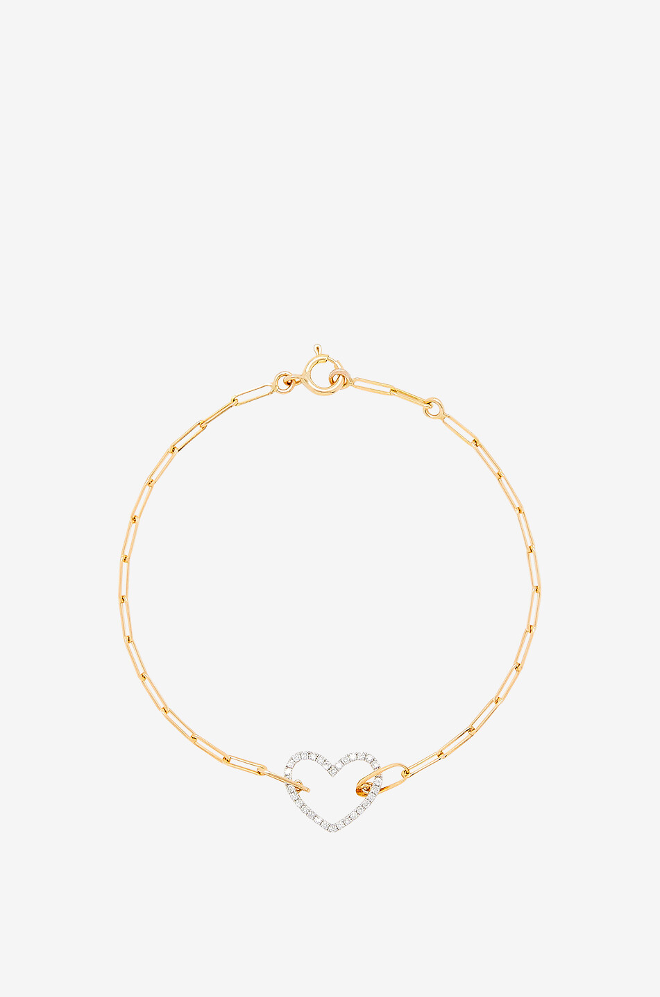 YVONNE LEON Petit Coeur yellow gold and diamond bracelet Women GOLDEN 1