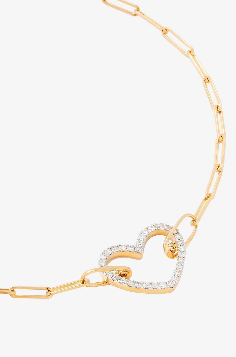 YVONNE LEON Petit Coeur yellow gold and diamond bracelet Women GOLDEN 2