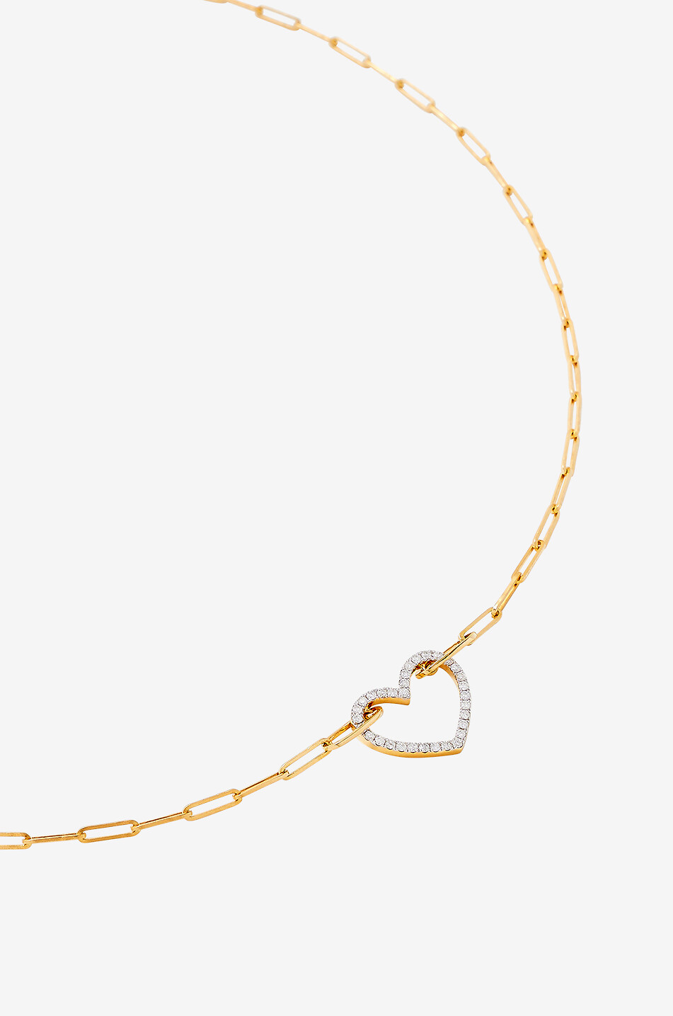 YVONNE LEON Petit Coeur yellow gold and diamond necklace Women GOLDEN 2