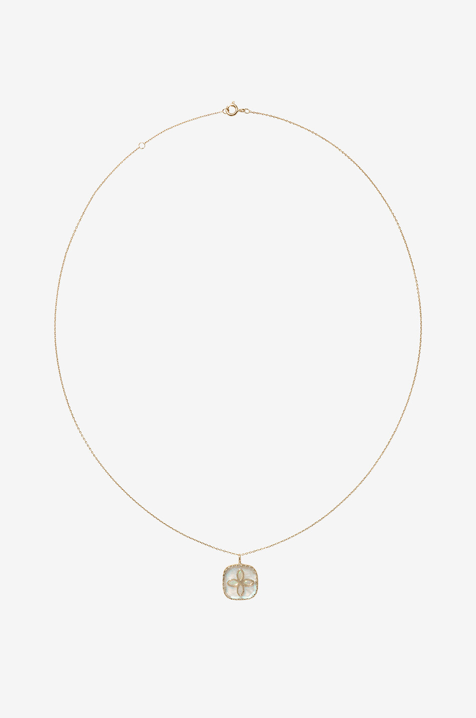 PASCALE MONVOISIN Bowie yellow gold and moonstone necklace Women EGGSHELL 1