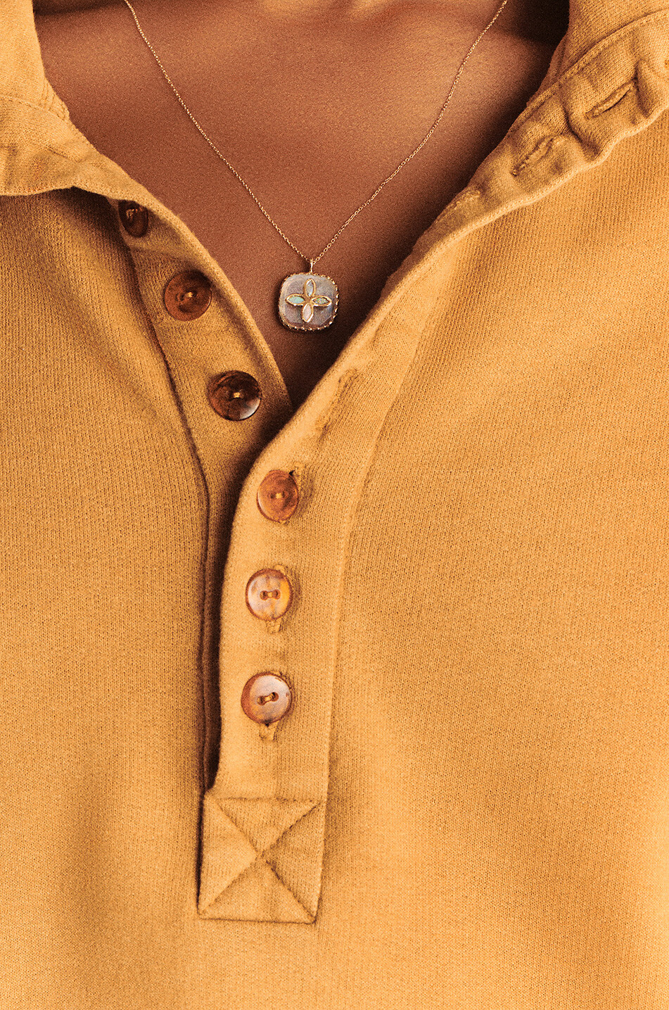 PASCALE MONVOISIN Bowie yellow gold and moonstone necklace Women EGGSHELL 3