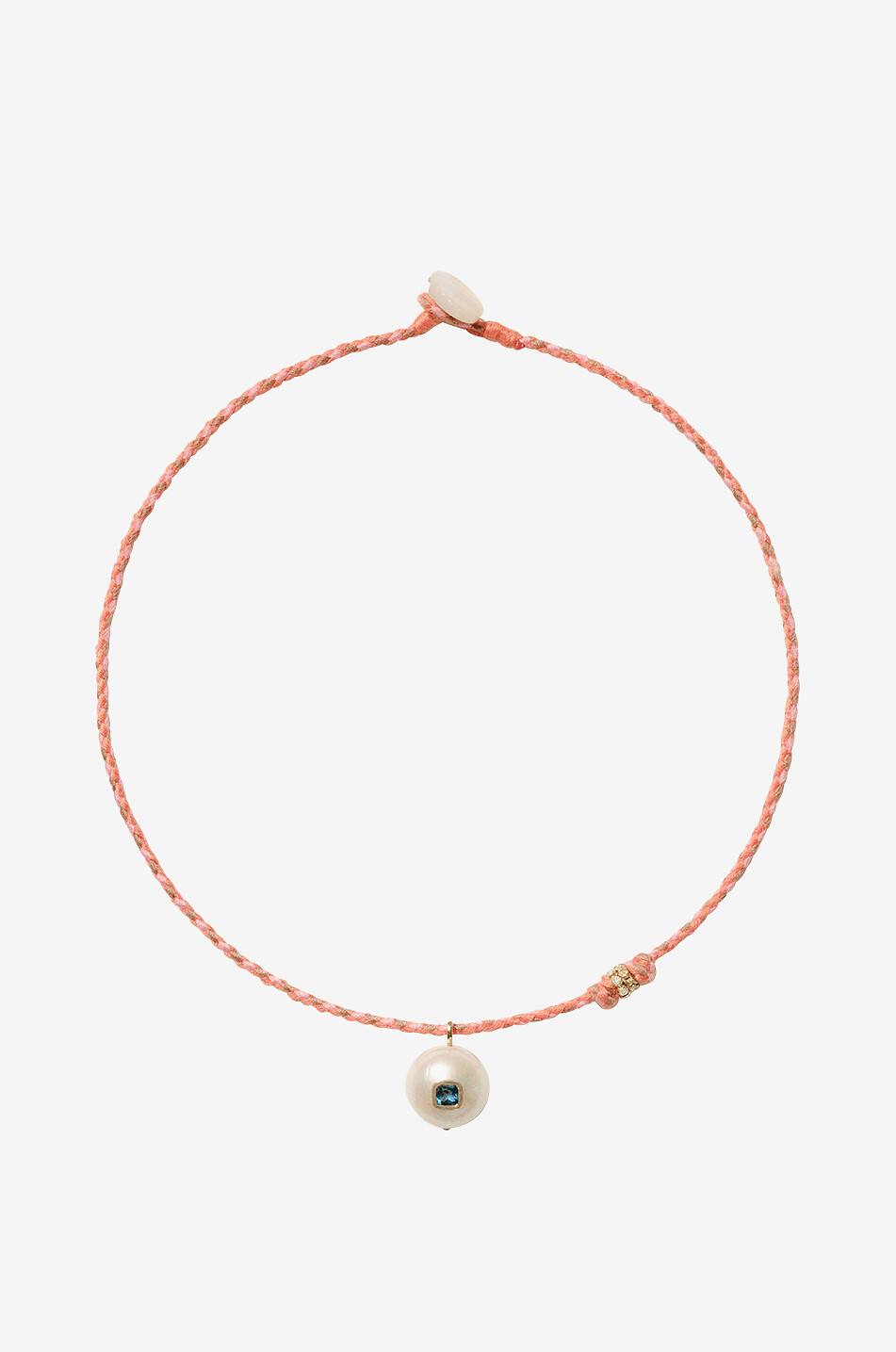 PASCALE MONVOISIN Eddie pearl and topaz cord necklace Women BLUE 1