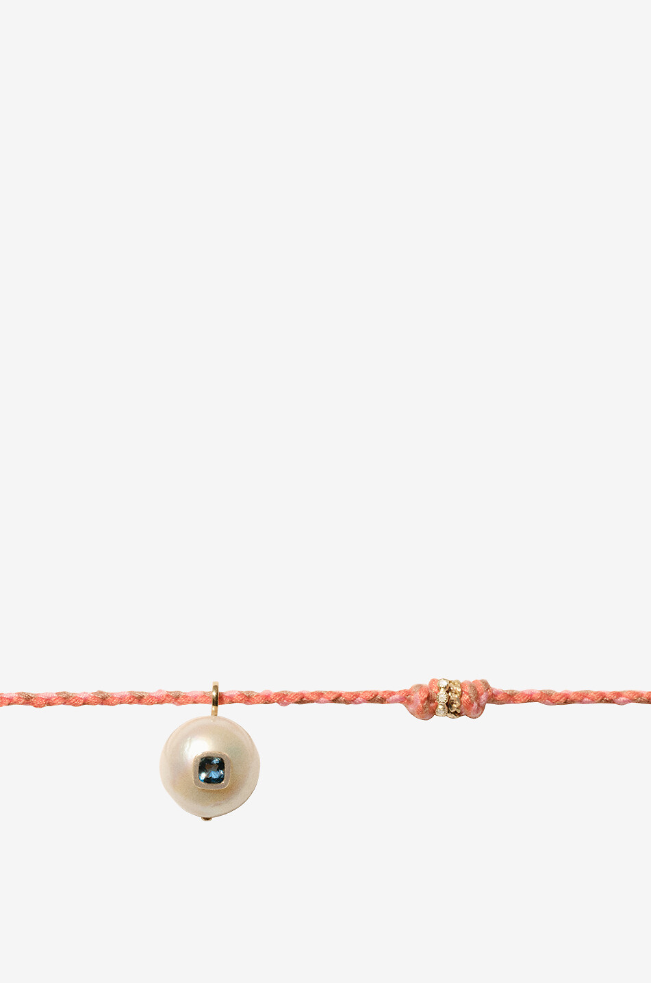 PASCALE MONVOISIN Eddie pearl and topaz cord necklace Women BLUE 2