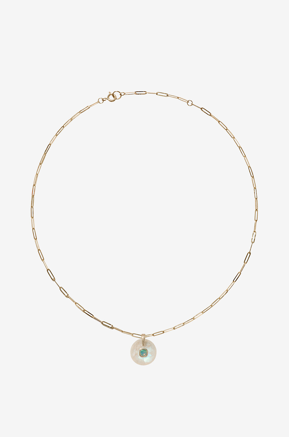 PASCALE MONVOISIN Collier en or jaune à pierre de lune et opale Milo Femme BLANC CASSE 1