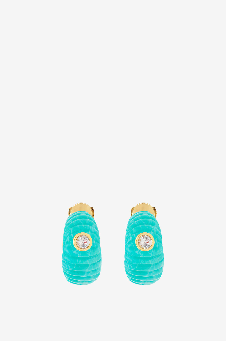 YVONNE LEON Berlingot GM turquoise and yellow gold earrings Women BLUE 1