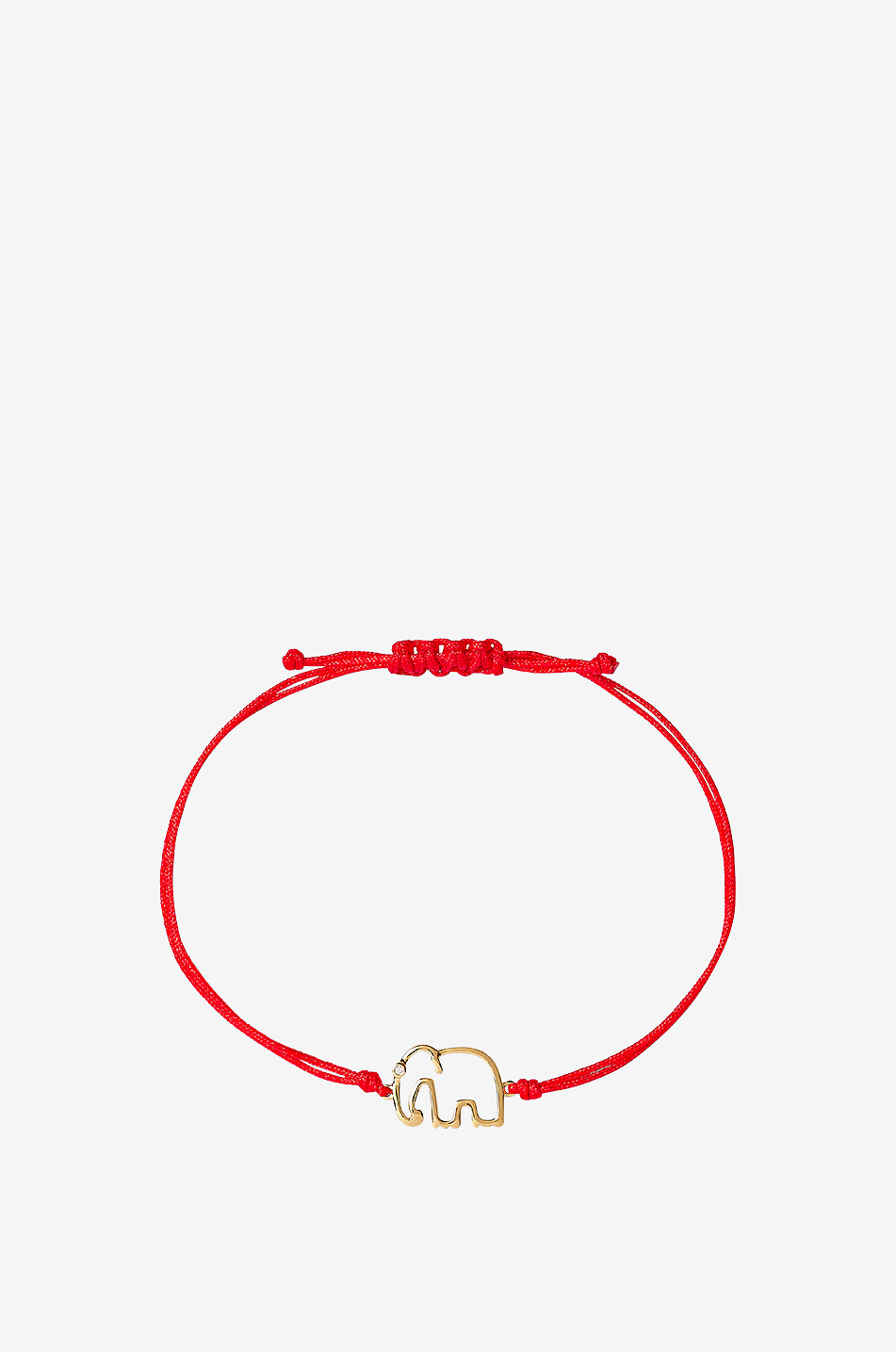 YVONNE LEON Elephant Fil cord bracelet with gold and diamond Women RED 1