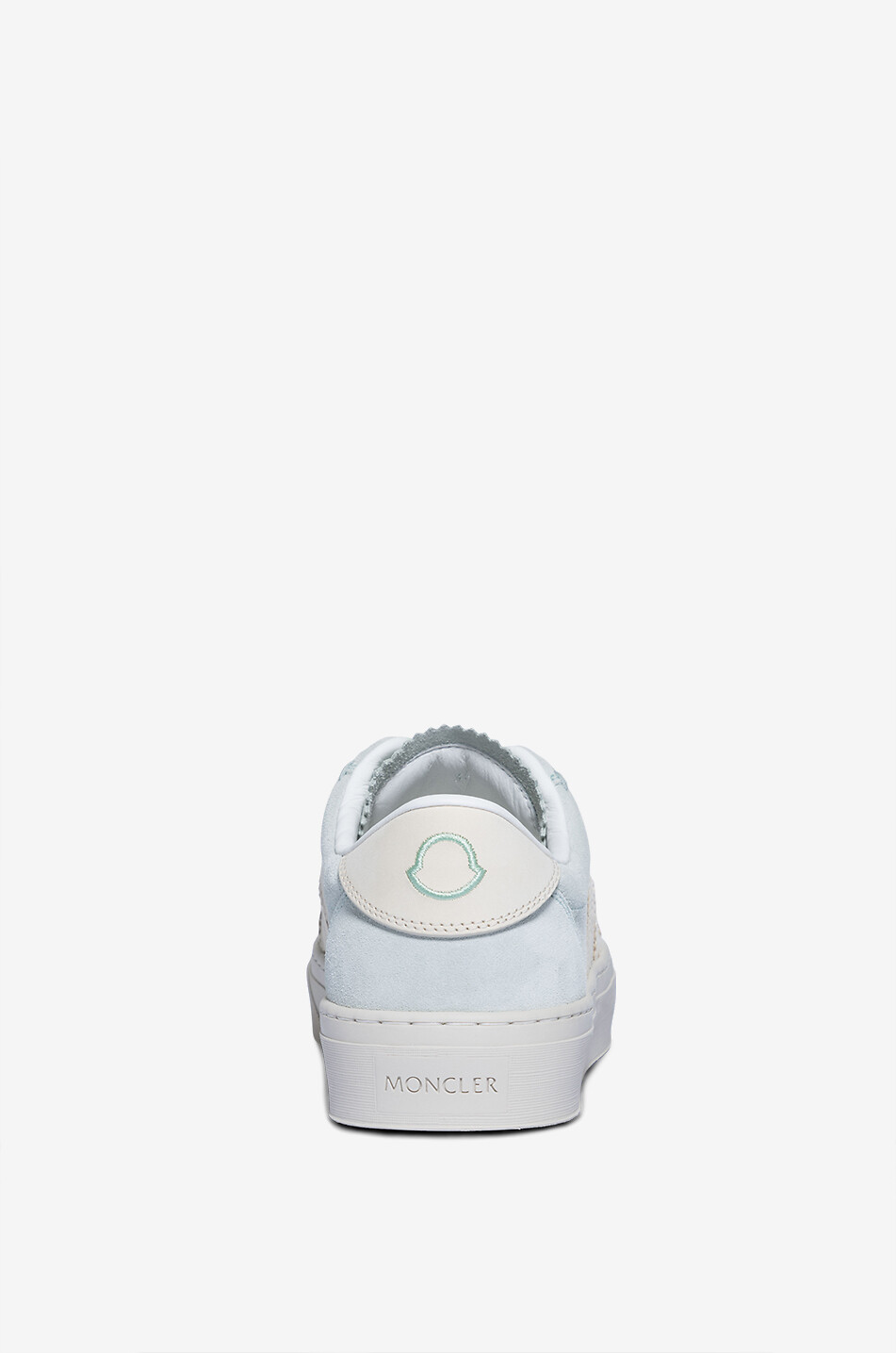 MONCLER Niedrige Schnürsneakers aus Wild- und Nubukleder Monaco2 Damen HELLGRÜN 4