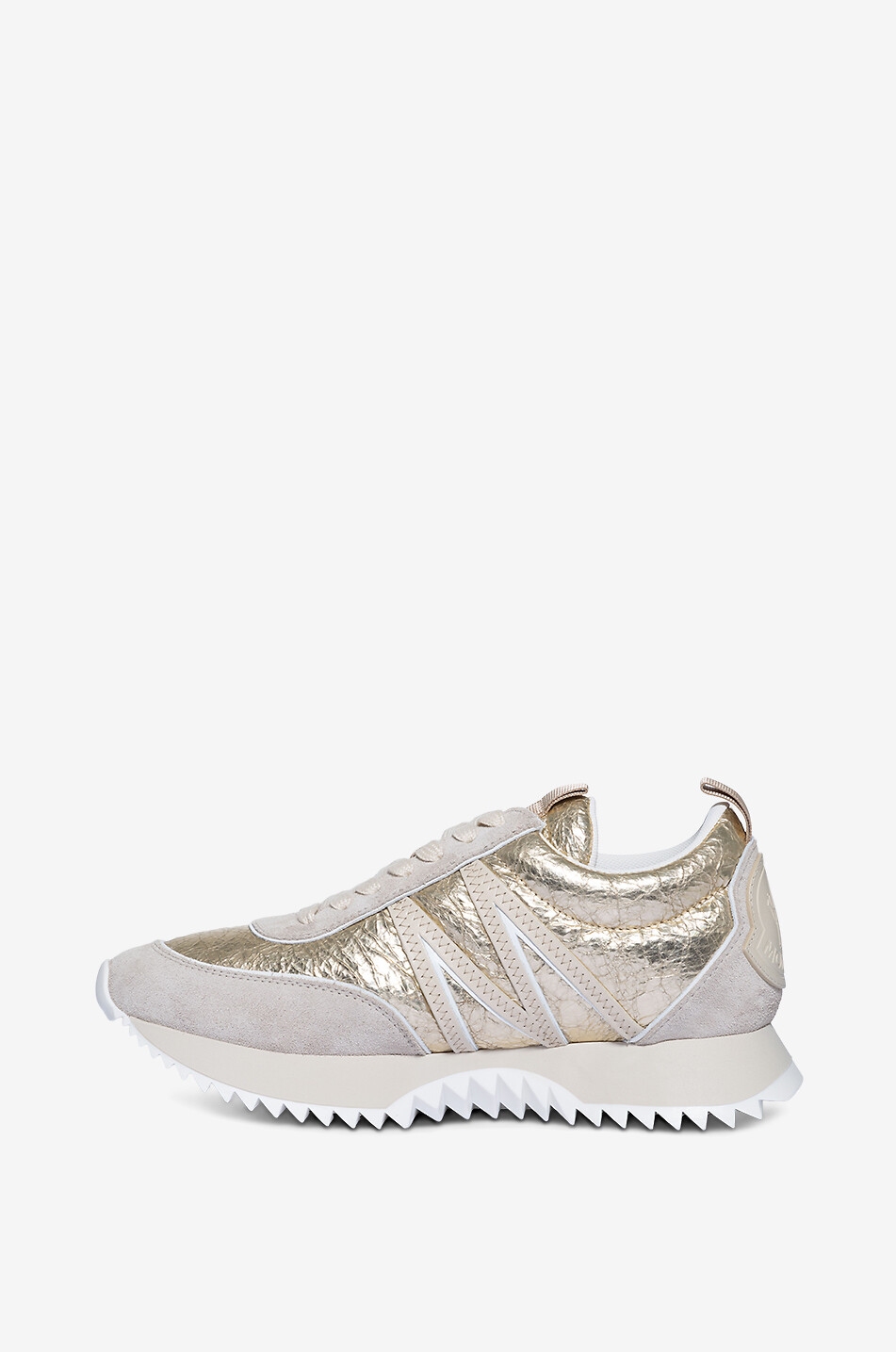 MONCLER Pacey cracked gold-tone low-top sneakers Women GOLDEN 3