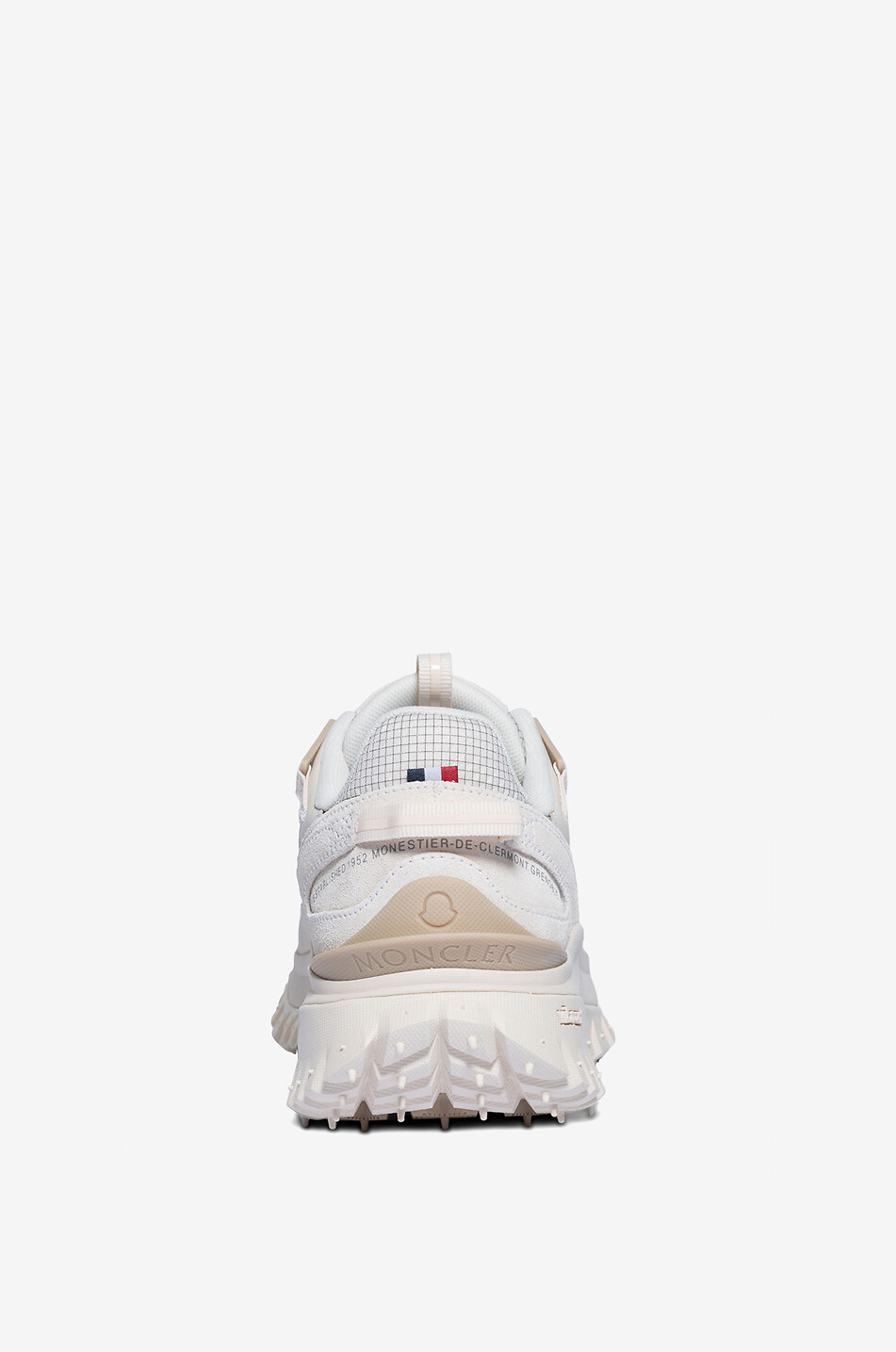 MONCLER Niedrige Sneakers aus kariertem Stoff und Wildleder Trailgrip Damen Hellbeige 4