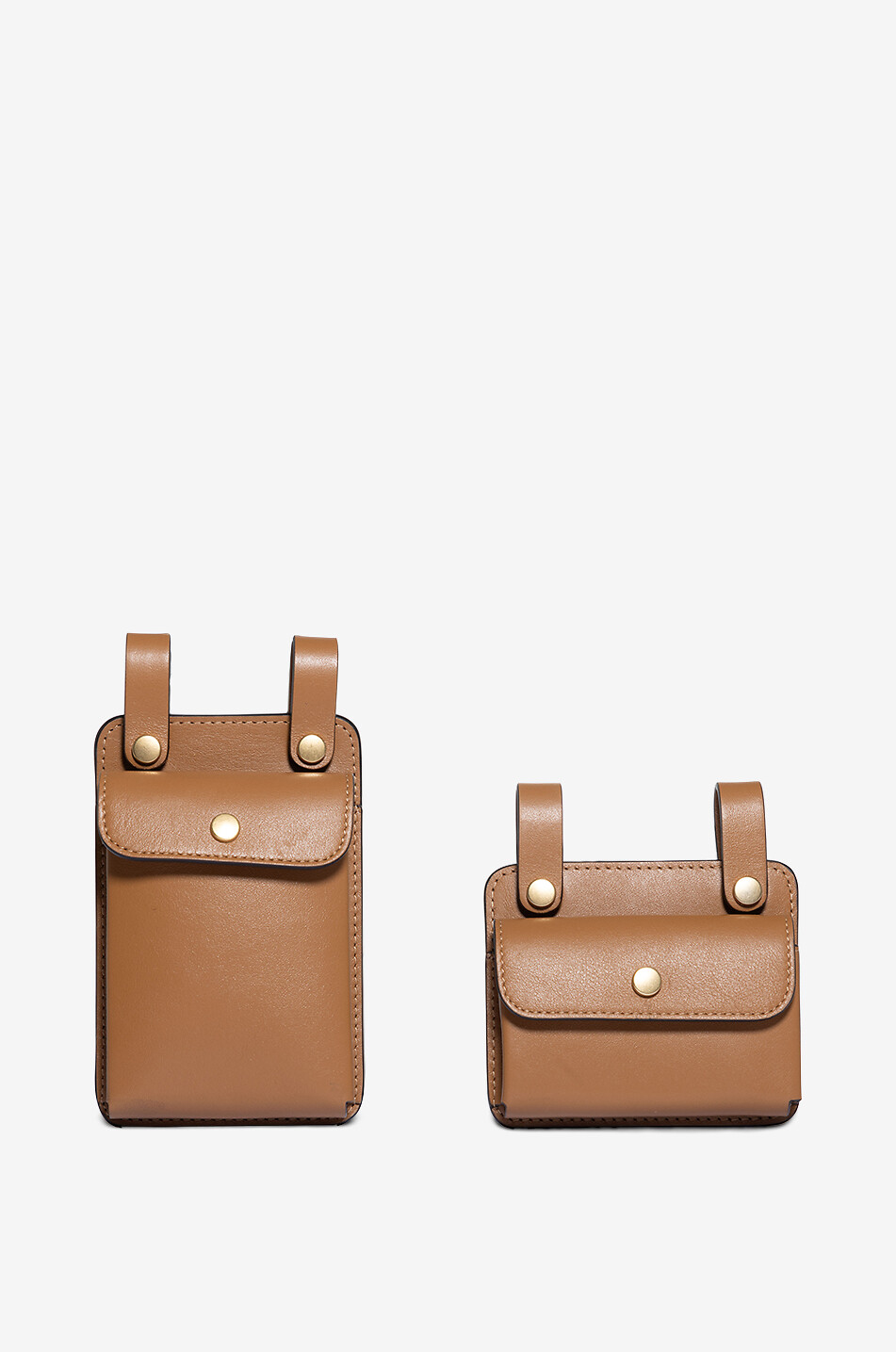 MONCLER Ceinture en cuir multi-poches - 25 mm Femme MARRON CLAIR 2