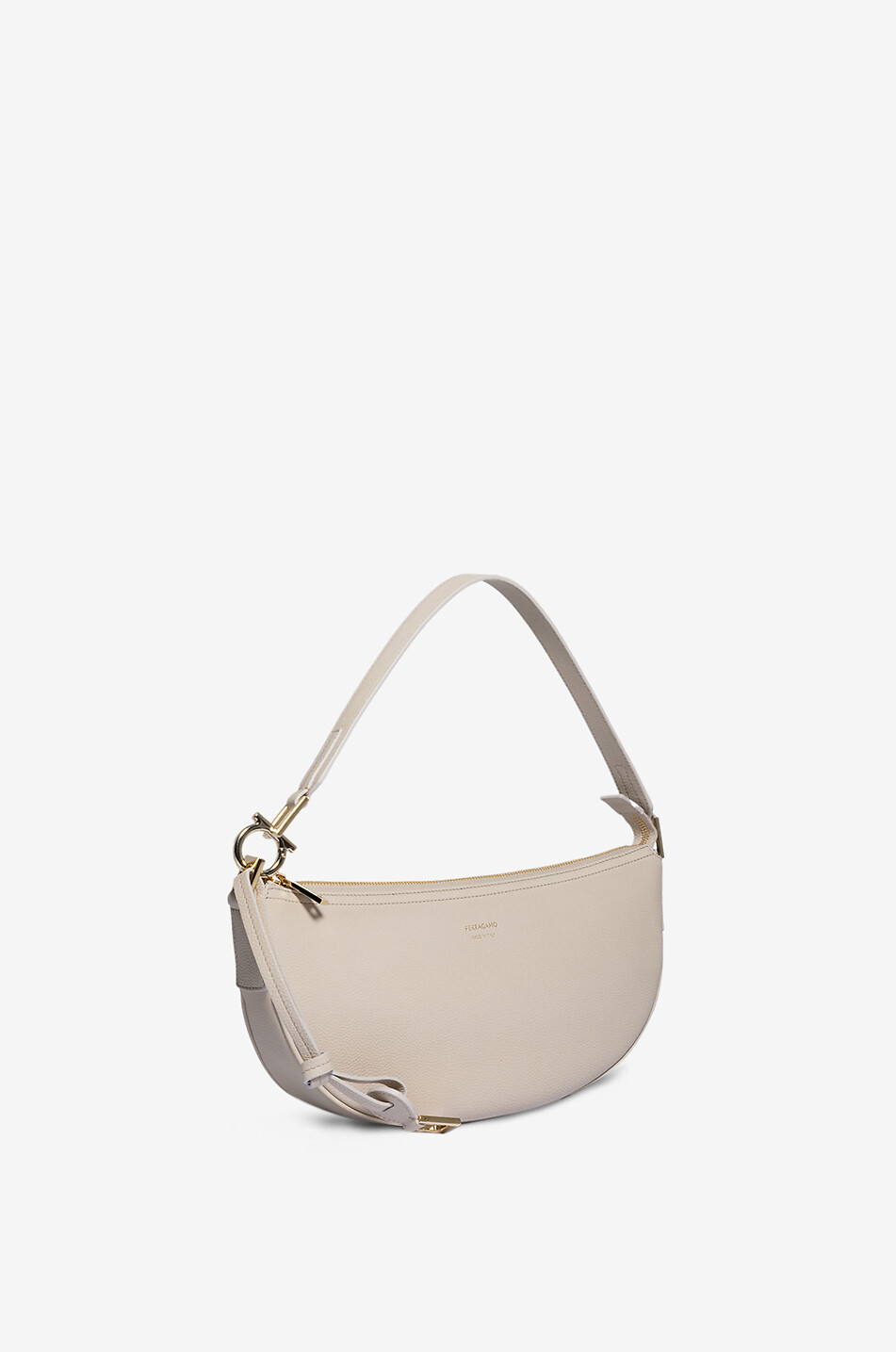 SALVATORE FERRAGAMO Smile Small hobo bag in grained leather Women BEIGE 2