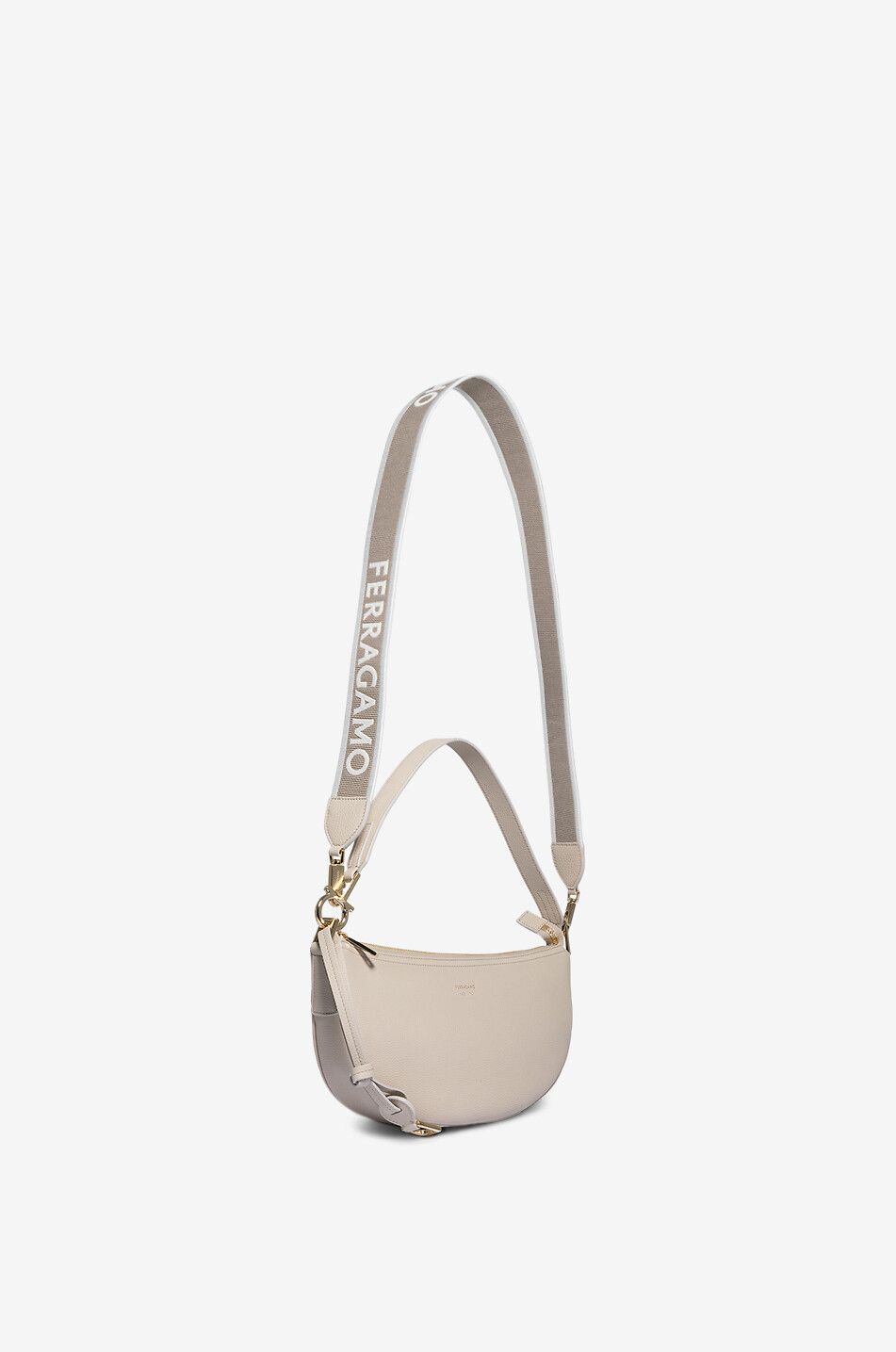 SALVATORE FERRAGAMO Smile Small hobo bag in grained leather Women BEIGE 5