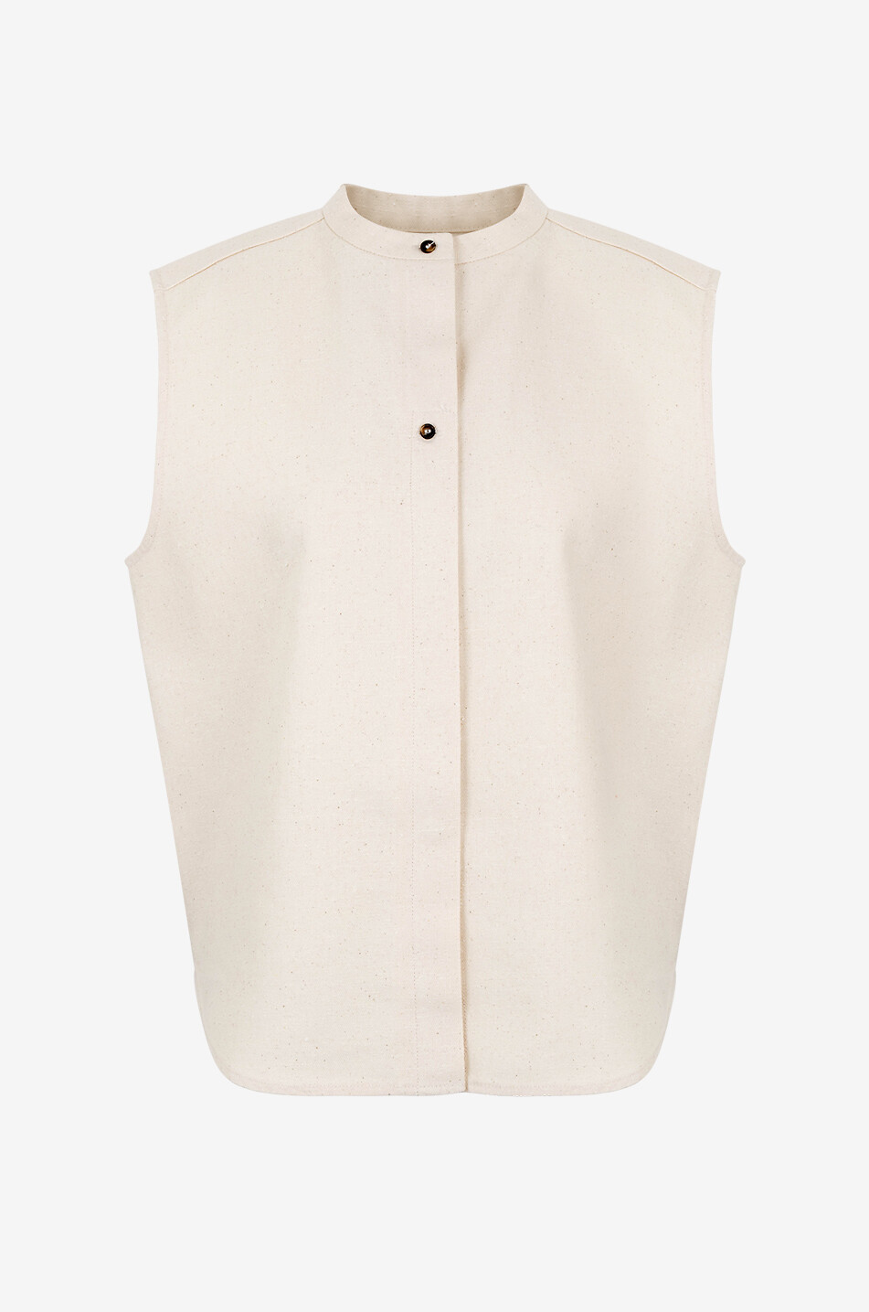 LOULOU STUDIO Lino cotton blend vest Women EGGSHELL 1