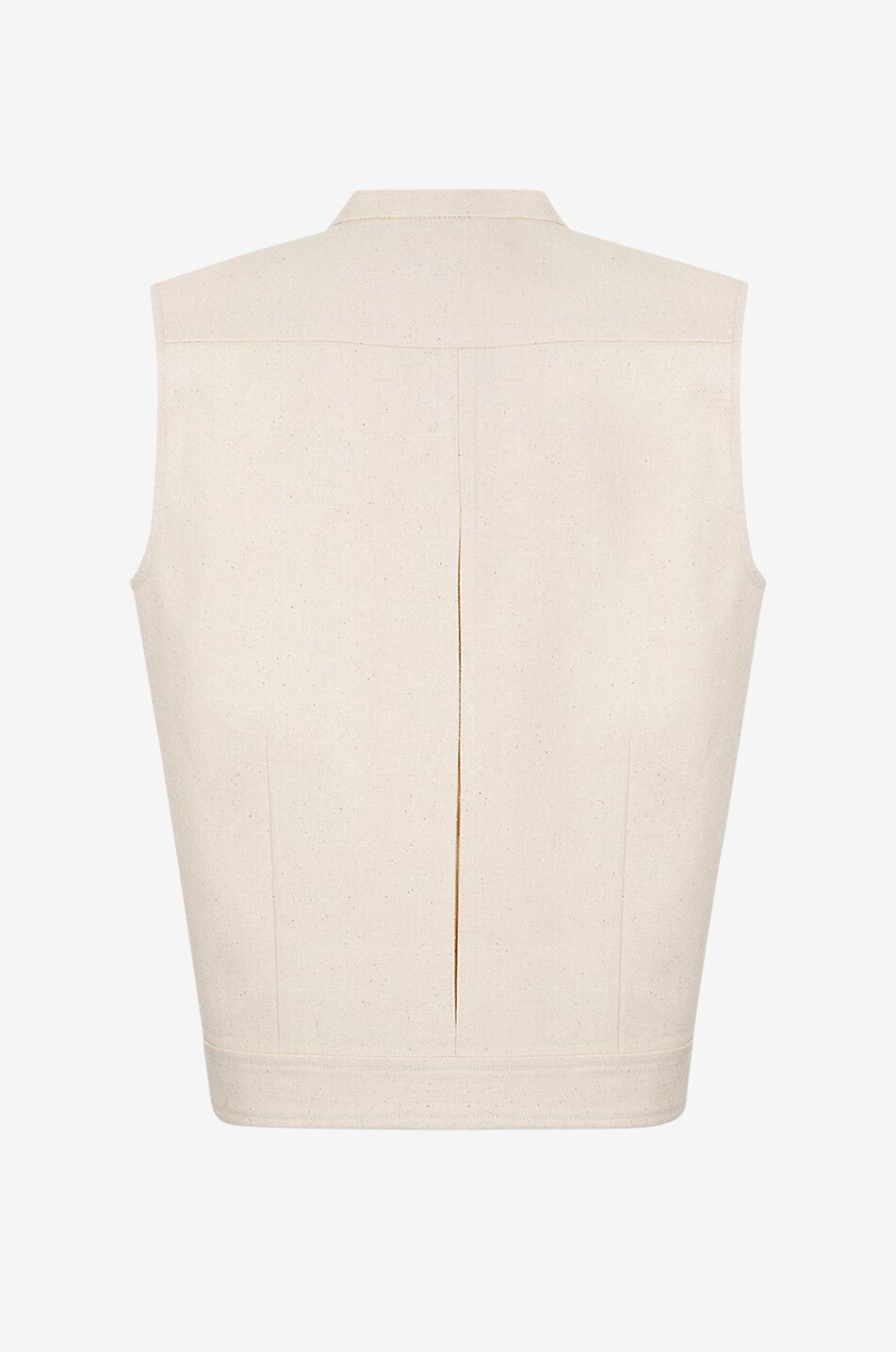 LOULOU STUDIO Lino cotton blend vest Women EGGSHELL 2