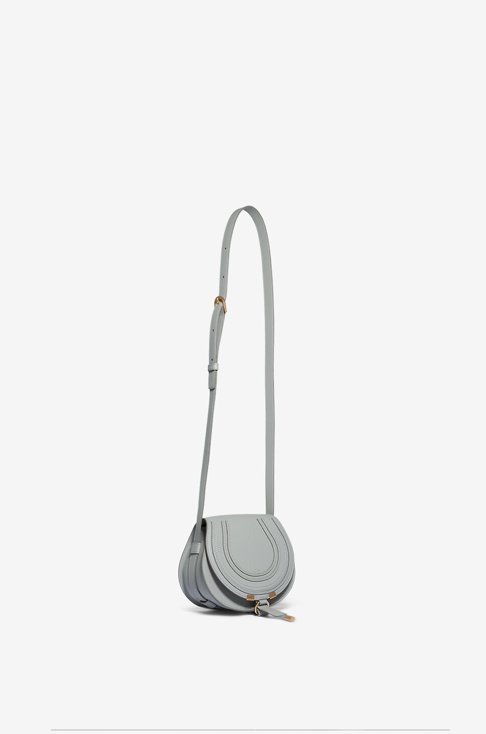 CHLOE Sac porté épaule en cuir grainé Marcie Small Femme VERT CLAIR 5