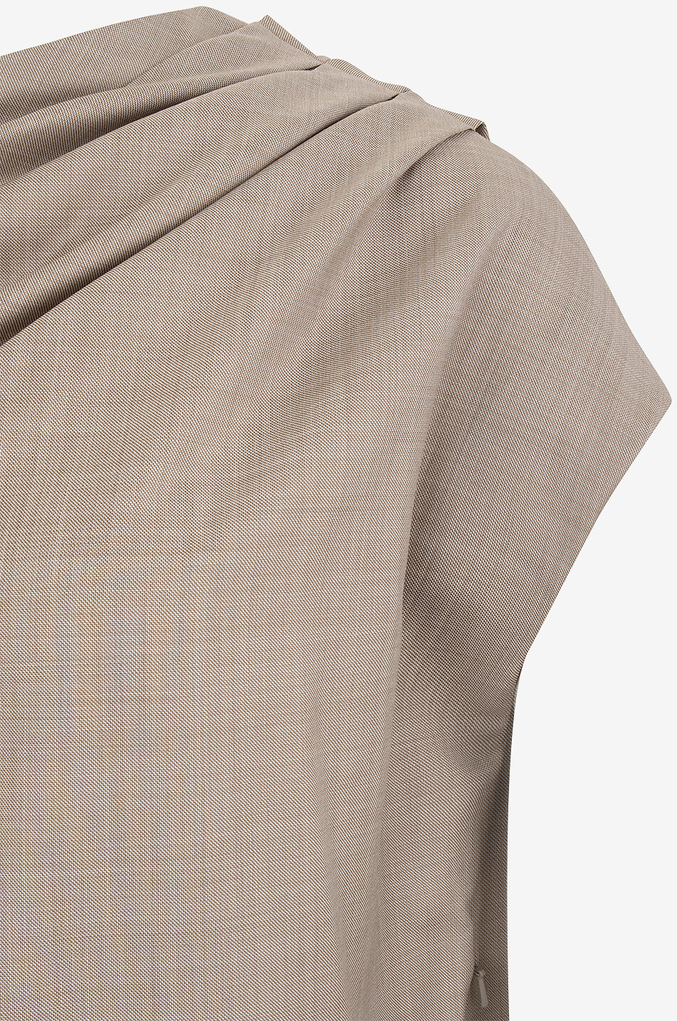 LOULOU STUDIO Top drapé sans manches en laine vierge Lyra Femme BEIGE 6