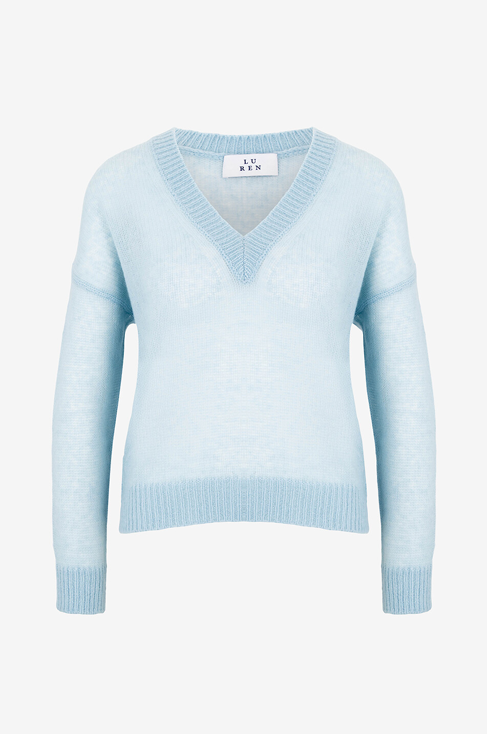 LU REN Dinzi cashmere and silk V-neck jumper Women LIGHT BLUE 1