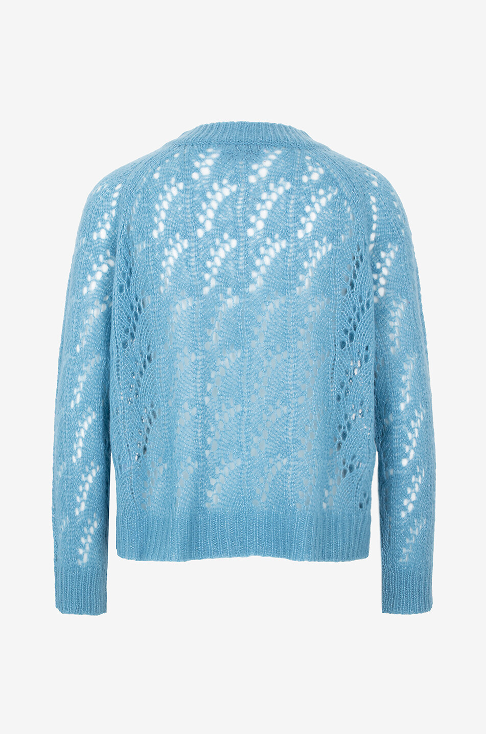 LU REN Carla cashmere and silk openwork knit cardigan Women MEDIUM BLUE 2