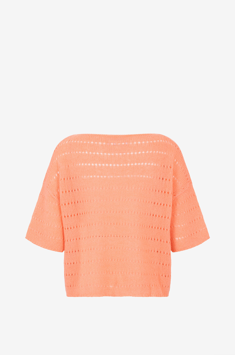 LU REN Elma openwork cashmere and silk boat-neck jumper Women LIGHT ORANGE 2