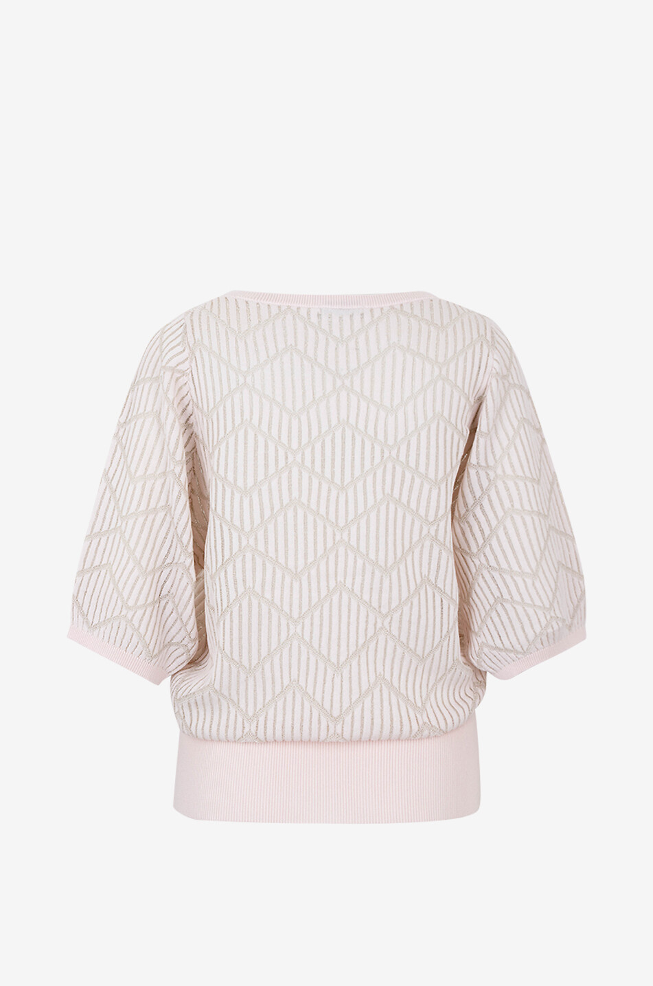 PANICALE Pullover mit 3/4-Ärmeln aus Baumwollmix mit Zickzackmotiv Damen HELLROSA 2