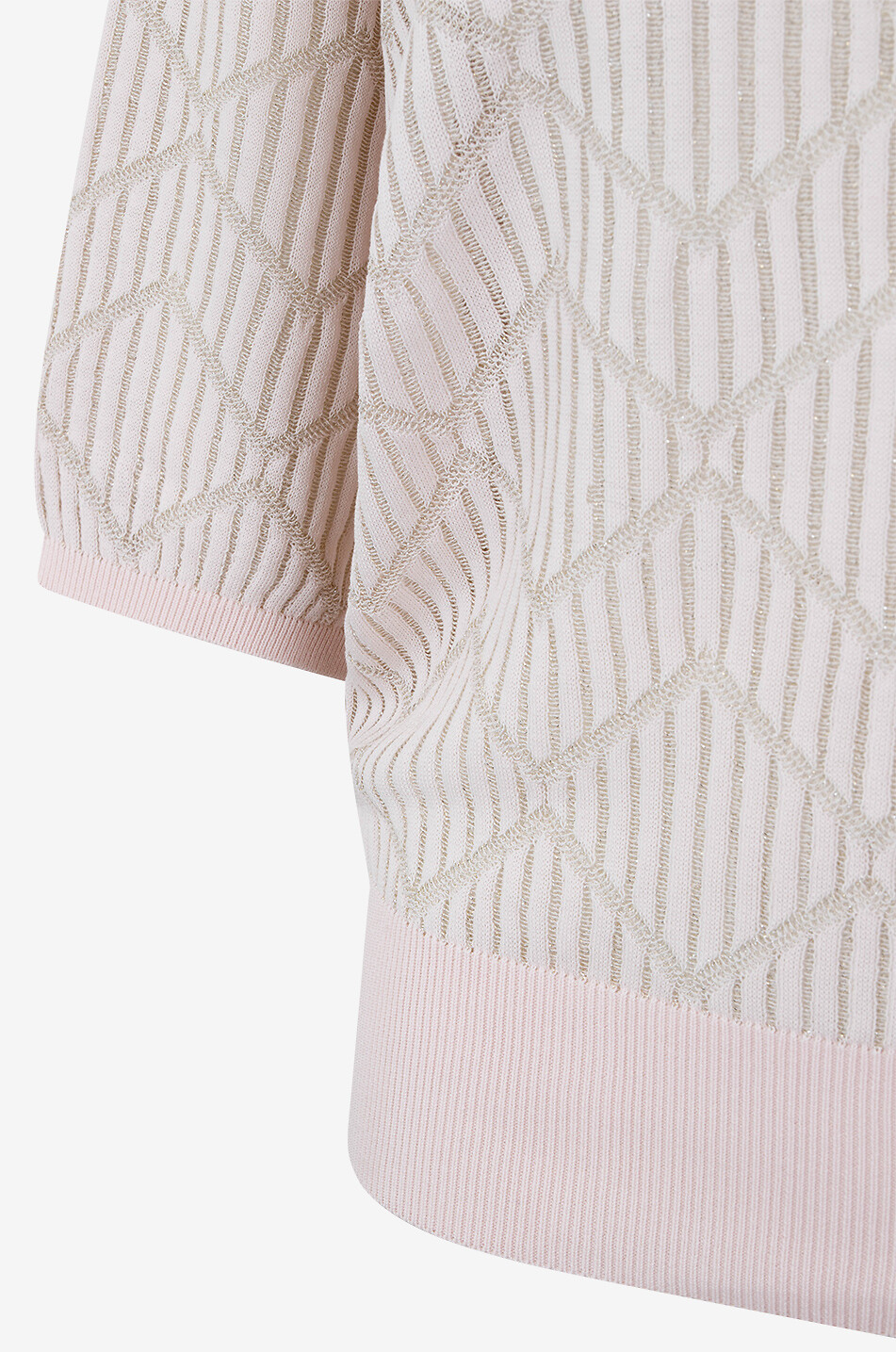 PANICALE Pullover mit 3/4-Ärmeln aus Baumwollmix mit Zickzackmotiv Damen HELLROSA 3