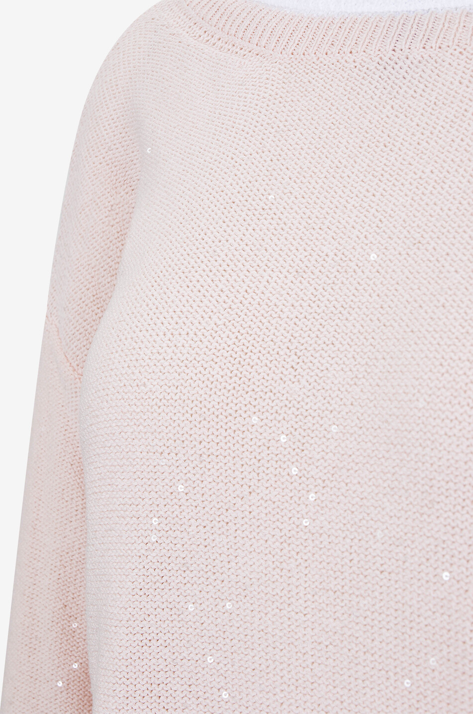 PANICALE Pull à col bateau  en coton à sequins Femme ROSE CLAIR 3