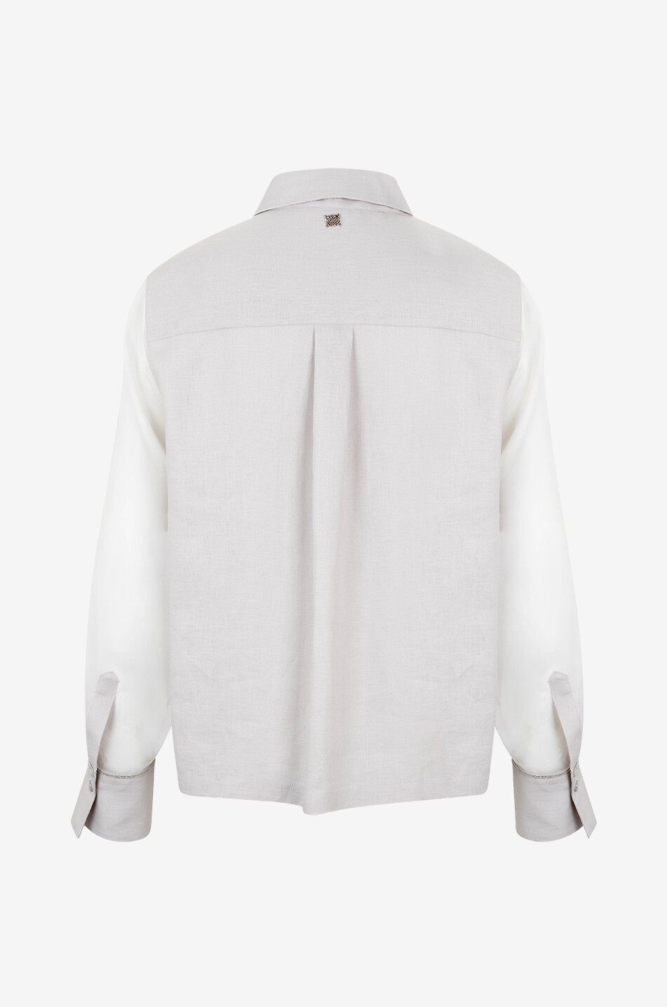 PANICALE Linen long-sleeved shirt Women LIGHT GREY 2
