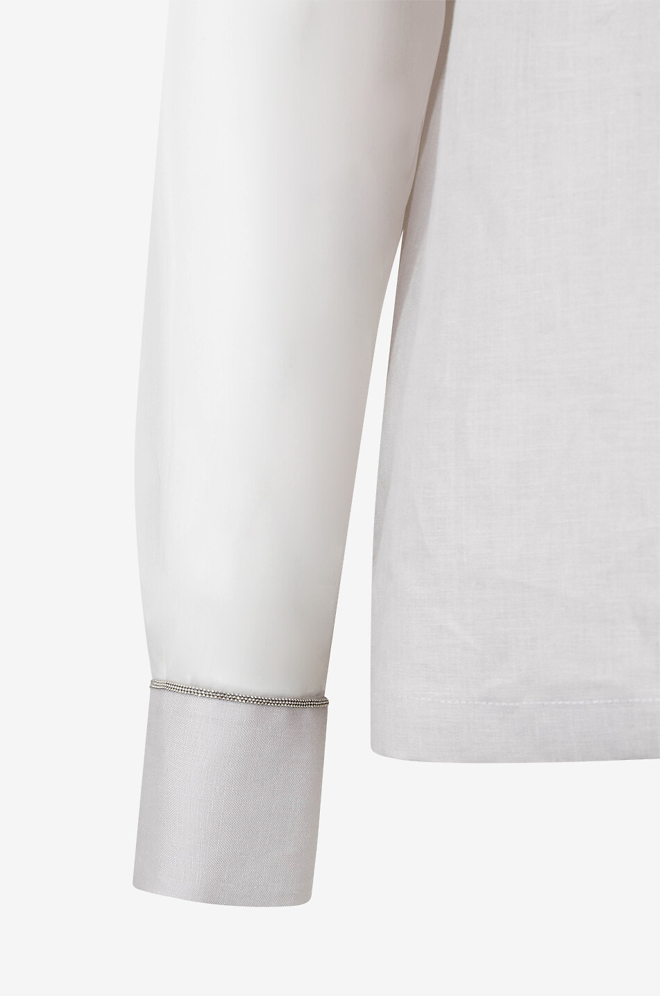 PANICALE Linen long-sleeved shirt Women LIGHT GREY 3